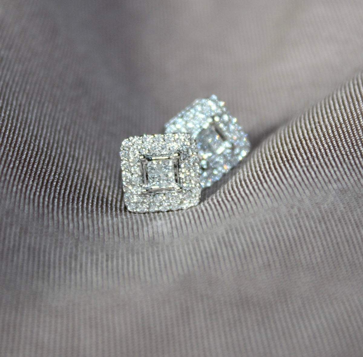 Square Diamond Earrings